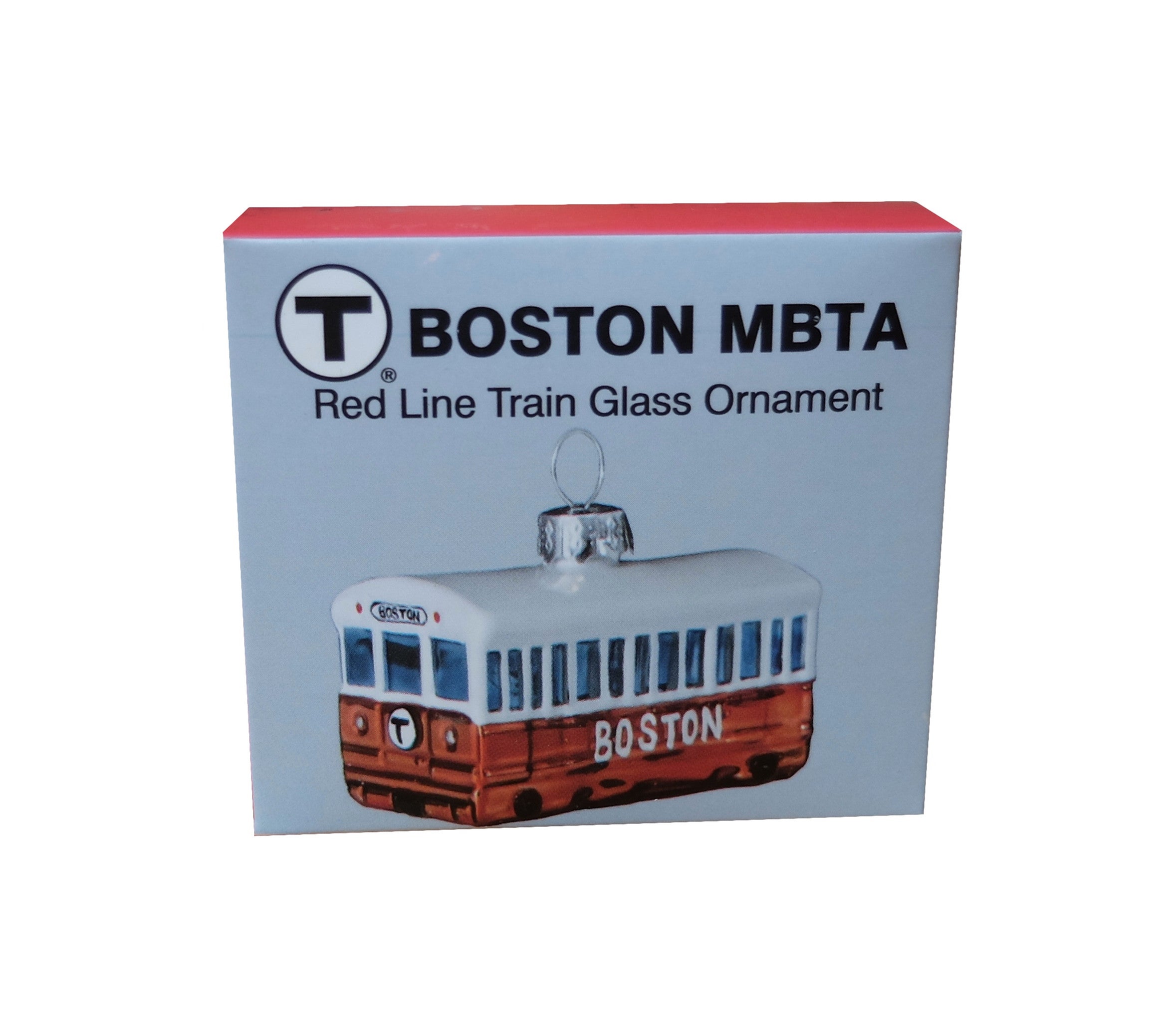 MBTA Red Line Glass Tree Ornament in Gift Box
